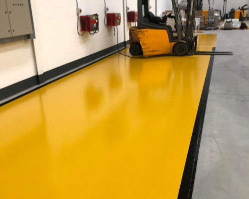 yellow non-stick spill proof floor installation