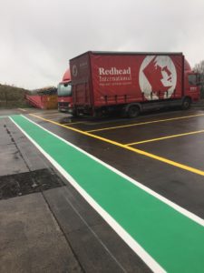 Outdoor heavy truck parking