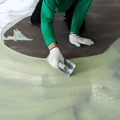 cleaning old and stained floor