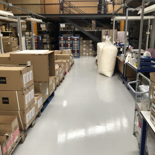 resin flooring in Dublin warehouse